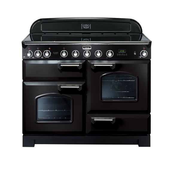 Falcon 110cm Classic Deluxe 5 Zone Range Cooker - Black/Chrome