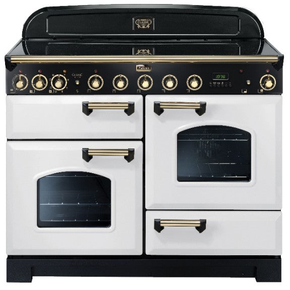 Falcon 110cm Deluxe Induction Range Cooker - White/Brass