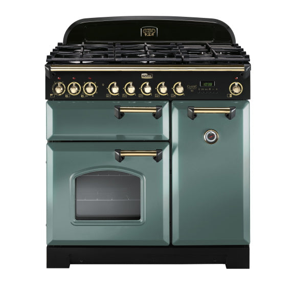 Falcon 90cm Classic Deluxe 5 Burner Dual Fuel Range Cooker - Mineral Grass/Brass