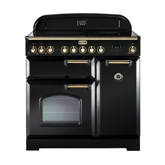Falcon 90cm Classic Deluxe Induction Range Cooker - Black/Brass