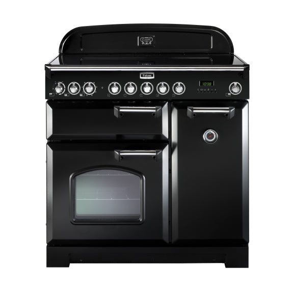 Falcon 90cm Classic Deluxe Induction Range Cooker - Black/Chrome