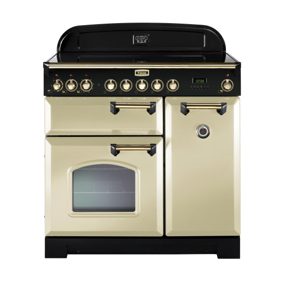 Falcon 90cm Classic Deluxe Induction Range Cooker - Cream Brass
