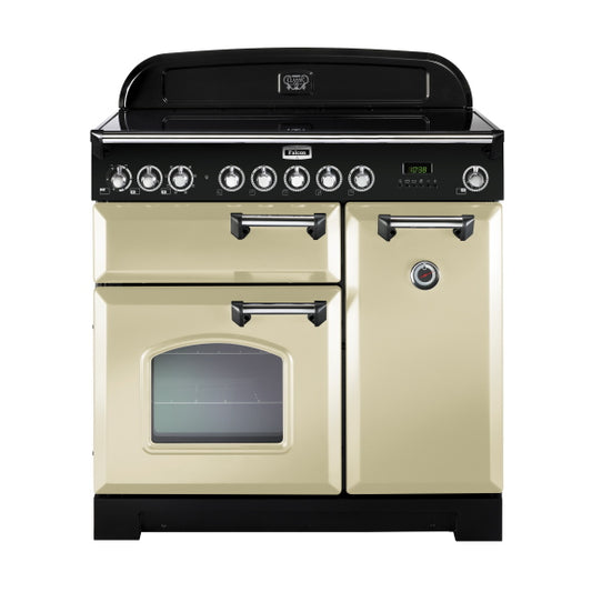 Falcon 90cm Classic Deluxe Induction Range Cooker - Cream Chrome