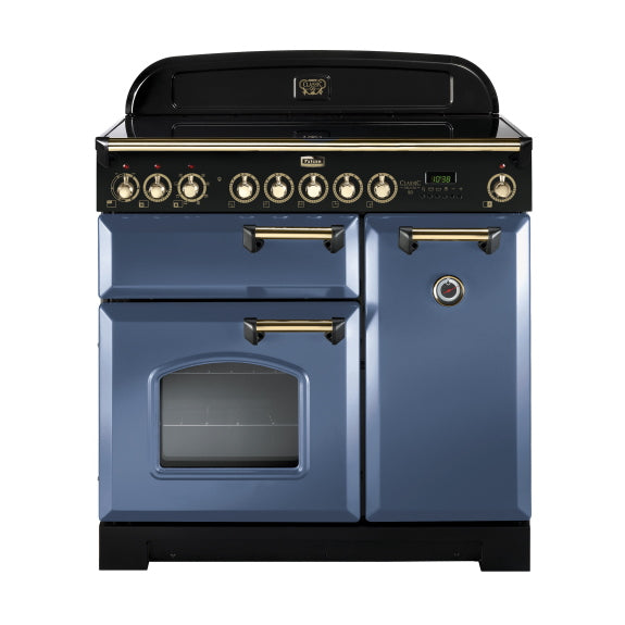 Falcon 90cm Classic Deluxe Induction Range Cooker - Stone Blue/Brass