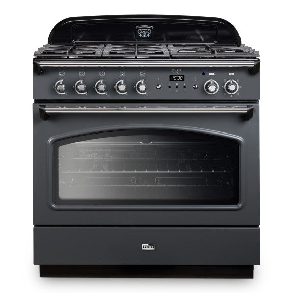 Falcon 90cm Classic Dual Fuel Cooker - Slate & Chrome