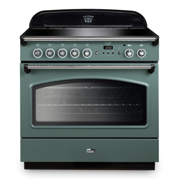 Falcon 90cm Classic Induction Range Cooker - Green & Chrome