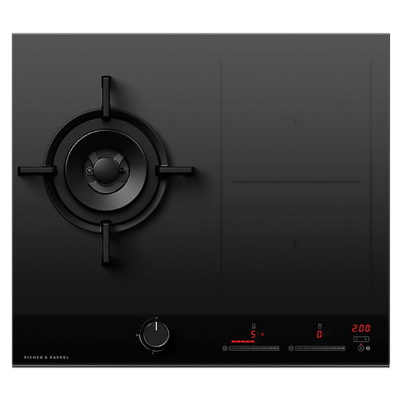 Fisher & Paykel 60cm Series 9 1 Burner + 2 Zone Hybrid Cooktop, 2 SmartZones, LPG