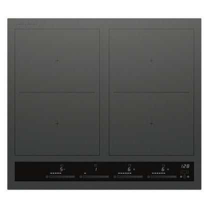 Fisher & Paykel 60cm 4 Zone Induction Cooktop: 2 Smart Zones - Grey (Series 7)