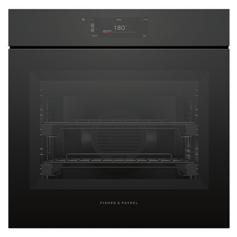 Fisher & Paykel 60cm Minimal Handleless Pyrolytic Oven - Black Glass (Series 11)