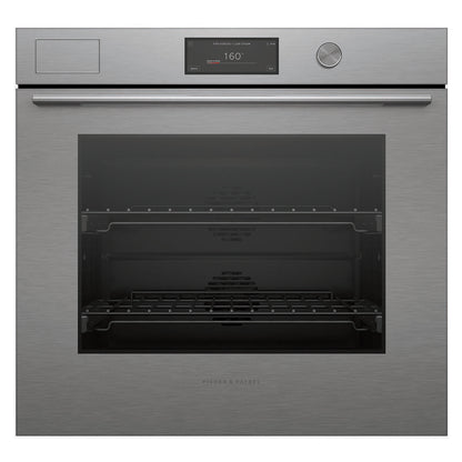 Fisher & Paykel 76cm Contemporary Pyrolytic Steam Assist Oven - Brushed Silver Glass (Series 11)