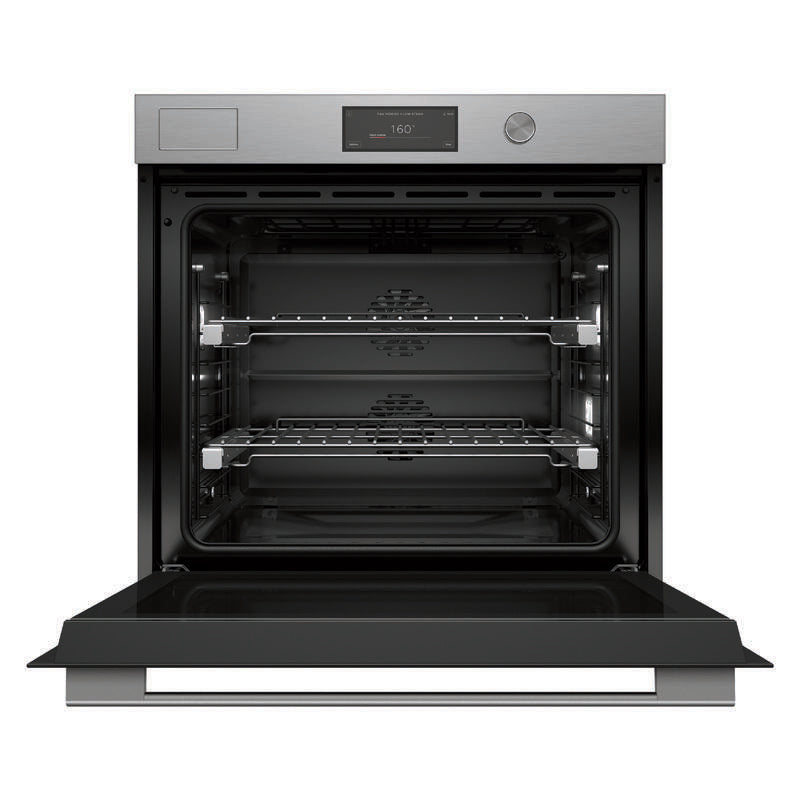 Fisher & Paykel 76cm Contemporary Pyrolytic Steam Assist Oven - Brushed Silver Glass (Series 11)