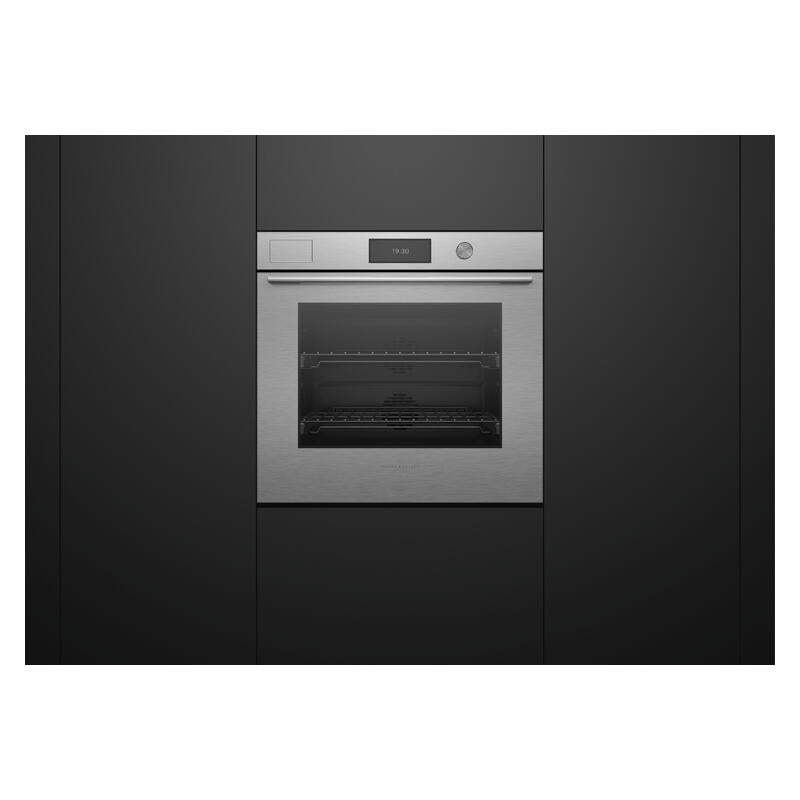 Fisher & Paykel 76cm Contemporary Pyrolytic Steam Assist Oven - Brushed Silver Glass (Series 11)