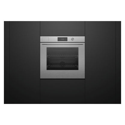 Fisher & Paykel 76cm Contemporary Pyrolytic Steam Assist Oven - Brushed Silver Glass (Series 11)