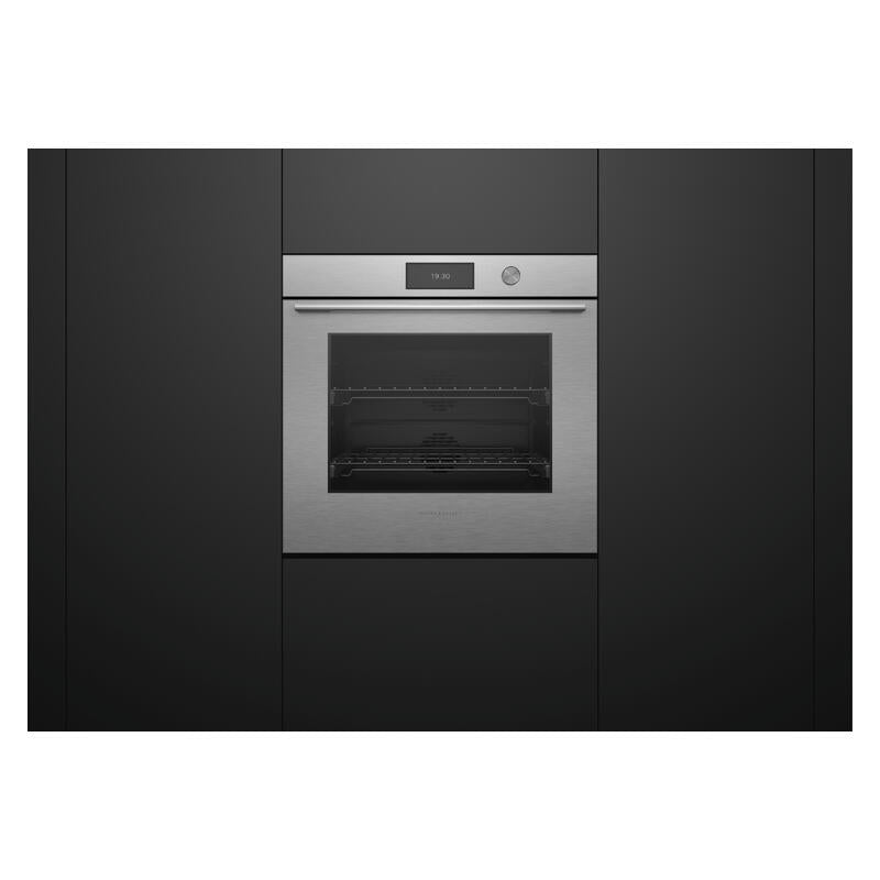 Fisher & Paykel 76cm Contemporary Pyrolytic Oven - Brushed Silver Glass (Series 9)