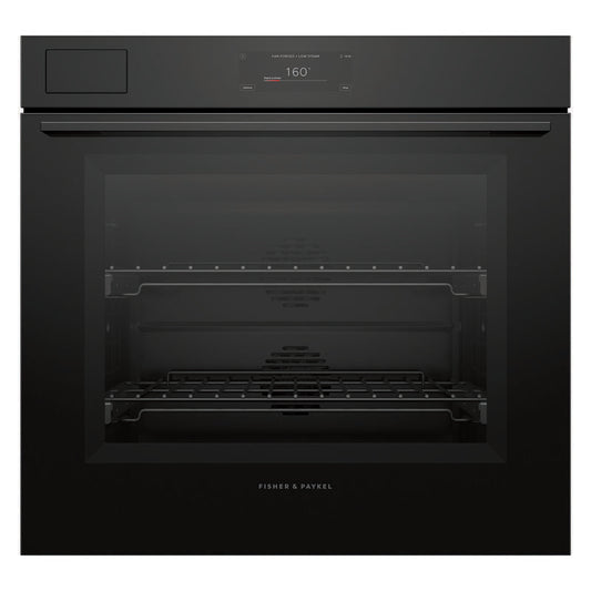 Fisher & Paykel 76cm Pyrolytic Built-In Steam Assist Oven with 17 Functions - Black Glass (Minimal - Series 11)