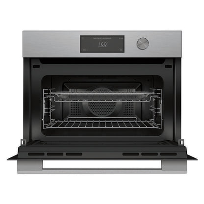 Fisher & Paykel 60cm Contemporary Compact Combi-Microwave Oven - Brushed Silver Glass (Series 9)