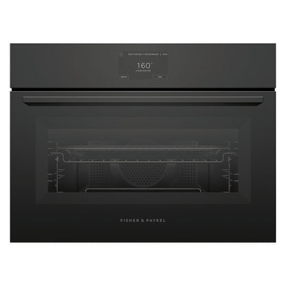 Fisher & Paykel 60cm Minimal Compact Combi-Microwave Oven - Black Glass (Series 7)
