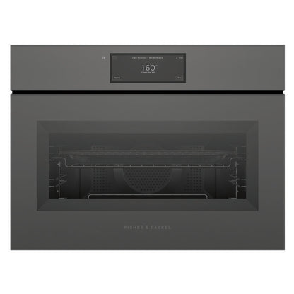 Fisher & Paykel 60cm Minimal Handleless Compact Combi-Microwave Oven - Grey Glass (Series 11)