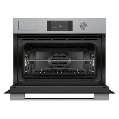 Fisher & Paykel 60cm Contemporary Compact Combi-Steam Oven - Brushed Silver Glass (Series 7)