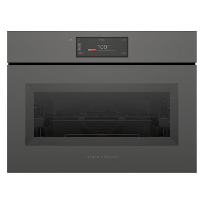 Fisher & Paykel 60cm Minimal Handleless Compact Combi-Steam Oven - Grey Glass (Series 11)