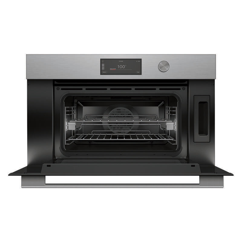 Fisher & Paykel 76cm Contemporary Compact Combi-Steam Oven - Brushed Silver Glass (Series 9)