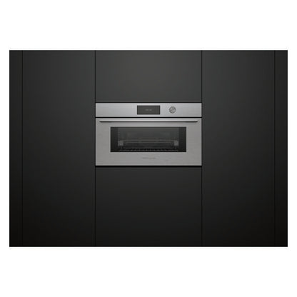 Fisher & Paykel 76cm Contemporary Compact Combi-Steam Oven - Brushed Silver Glass (Series 9)