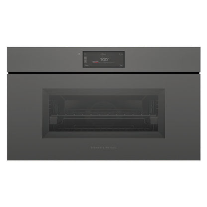 Fisher & Paykel 76cm Minimal Handleless Compact Combi-Steam Oven - Grey Glass (Series 9)