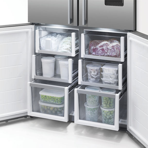 Fisher & Paykel 538L Series 7 Quad Door Refrigerator Freezer, Ice & Water