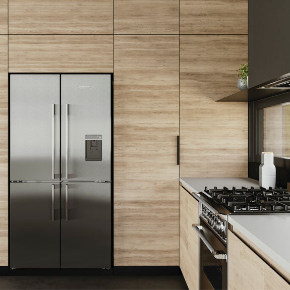 Fisher & Paykel 538L Series 7 Quad Door Refrigerator Freezer, Ice & Water