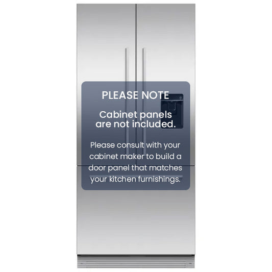 Fisher & Paykel 80cm Series 7 Integrated French Door Refrigerator Freezer, Ice & Water