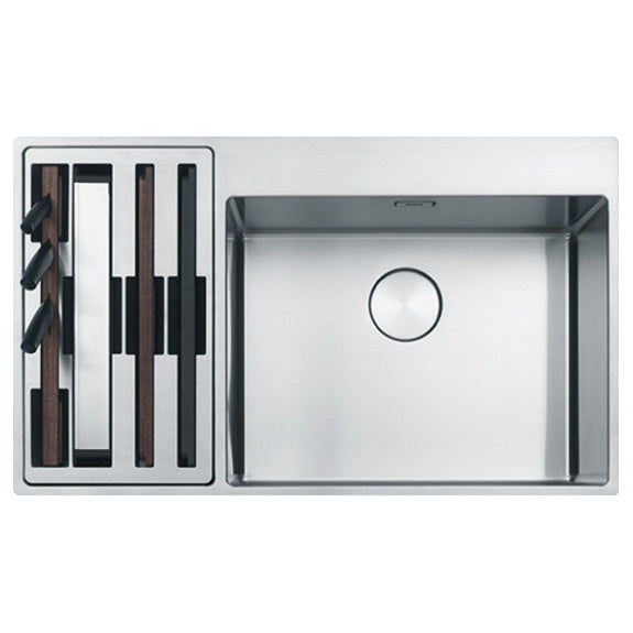 Franke Box Centre Double Bowl Sink - Stainless Steel