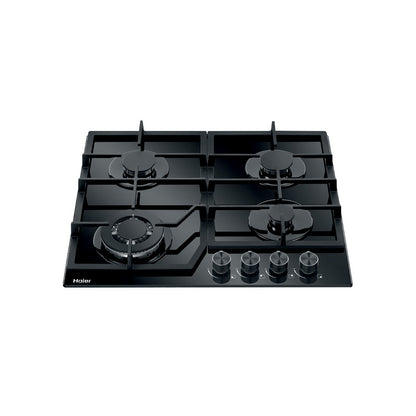 Haier 60cm Gas on Glass Cooktop - Black
