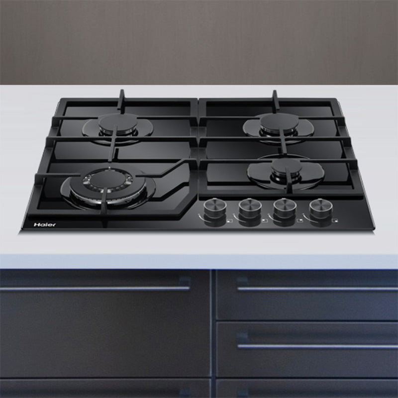 Haier 60cm Gas on Glass Cooktop - Black