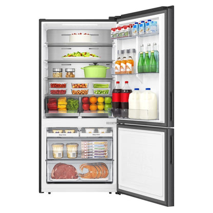 Hisense 503L Bottom Mount Fridge Freezer - Dark Stainless Steel
