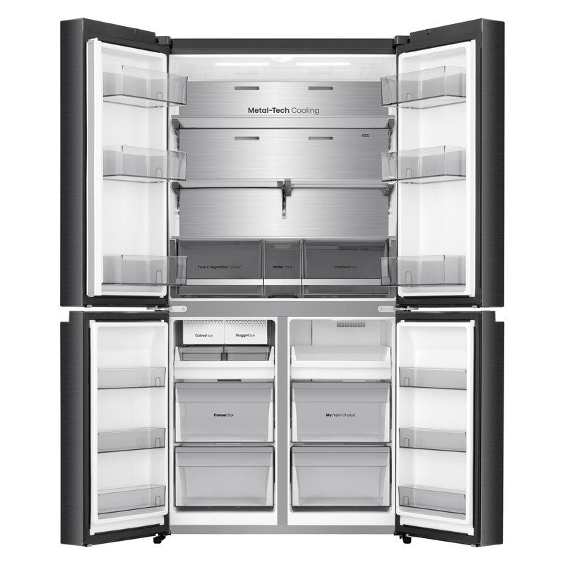 Hisense 640L Quad Door Fridge Freezer with Water Dispenser- Dark Stainless Steel (Pureflex)