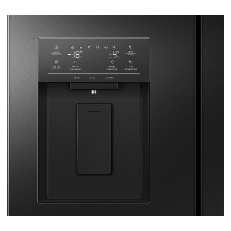 Hisense 541L Pureflex French Door Fridge with Non- Plumbed Ice & Water - Black