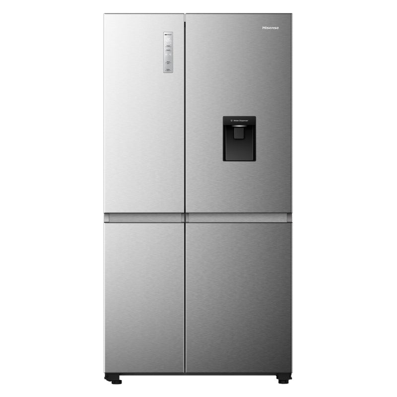 Hisense 649L Side-by-Side Fridge Freezer with Water Dispenser - Stainless Steel (PureFlat)