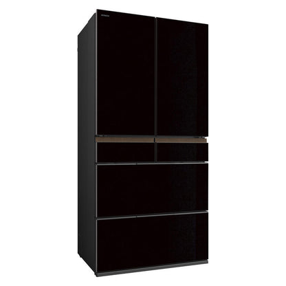 Hitachi 670L Multi-Drawer Fridge Freezer Crystal Black Glass