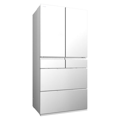 Hitachi 670L Multi-Drawer Fridge Freezer Crystal White Glass