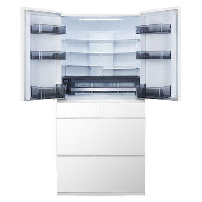 Hitachi 670L Multi-Drawer Fridge Freezer Crystal White Glass
