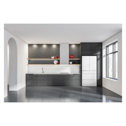 Hitachi 670L Multi-Drawer Fridge Freezer Crystal White Glass