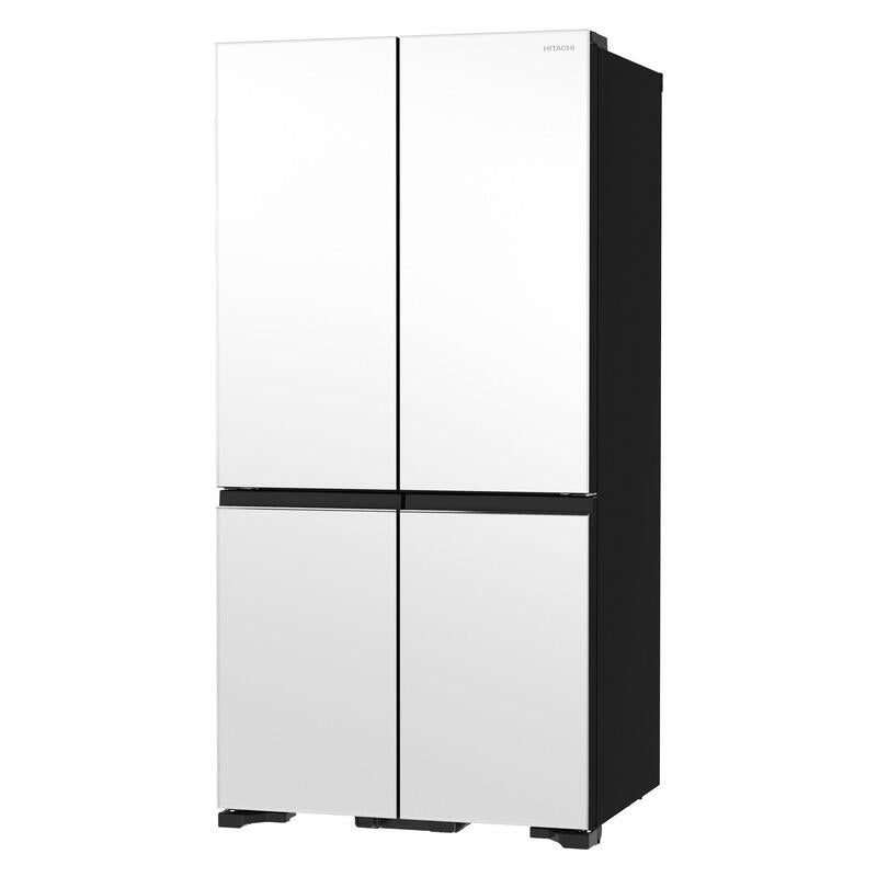 Hitachi 569L Quad Door Fridge Freezer - Matte White Glass