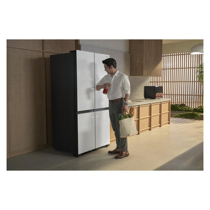 Hitachi 569L Quad Door Fridge Freezer - Matte White Glass