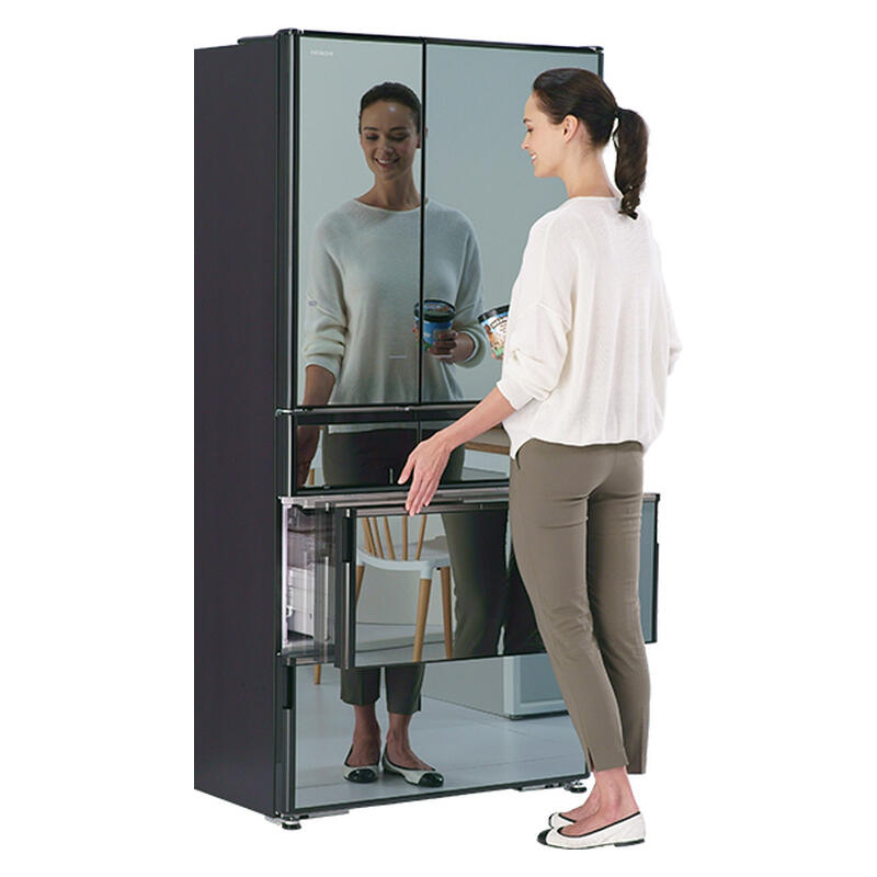 Hitachi 735L Multi-Drawer Fridge Freezer  Mirror Grey Glass