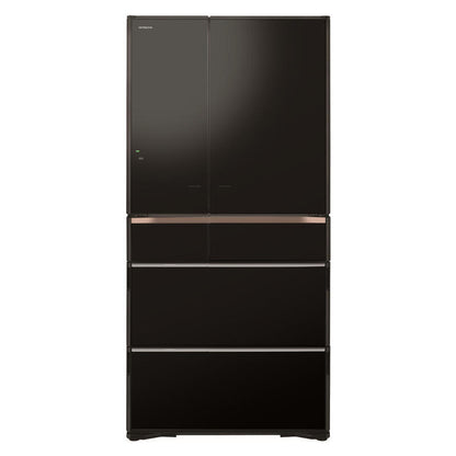 Hitachi 735L Multi-Drawer Fridge Freezer – Crystal Black Glass