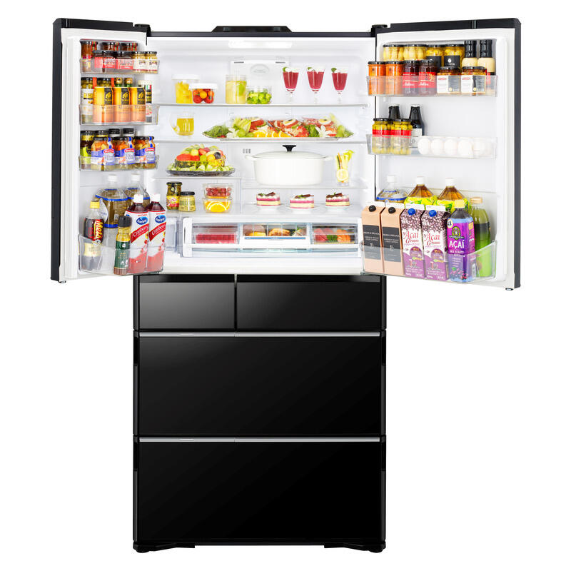 Hitachi 735L Multi-Drawer Fridge Freezer – Crystal Black Glass