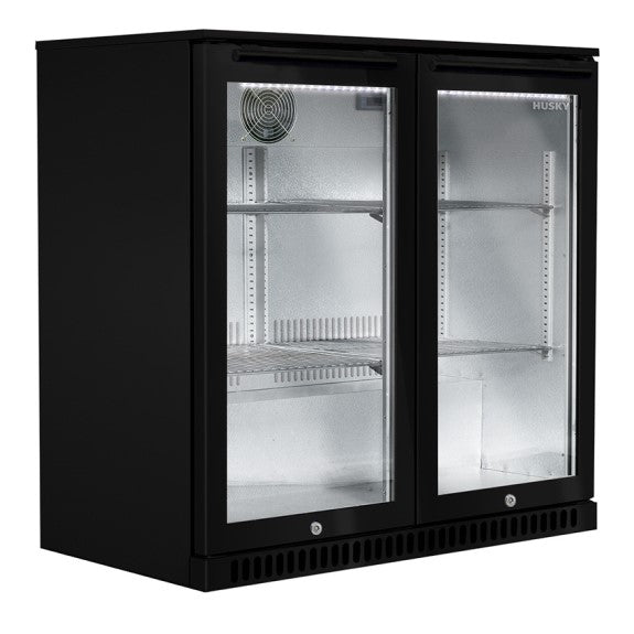 Husky 190 Litre Alfresco Double Door Drinks Chiller - Black