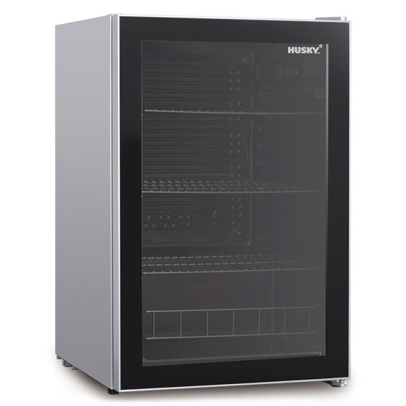 Husky 130 Litre Undercounter Heated Door Drinks Chiller - Silver