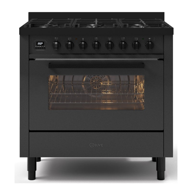 ILVE 6 Burner Proline Upright - Nero Lusso 90CM