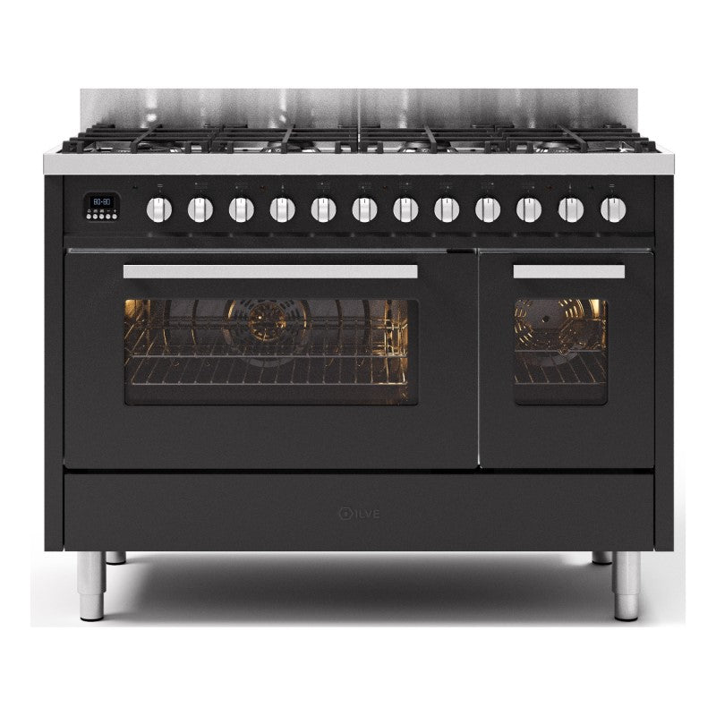 ILVE 8 BURNER PROLINE UPRIGHT - MATTE GRAPHITE 120CM
